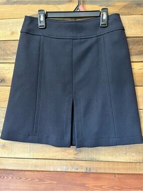 LOFT Black Mini Skirt with Front Slit